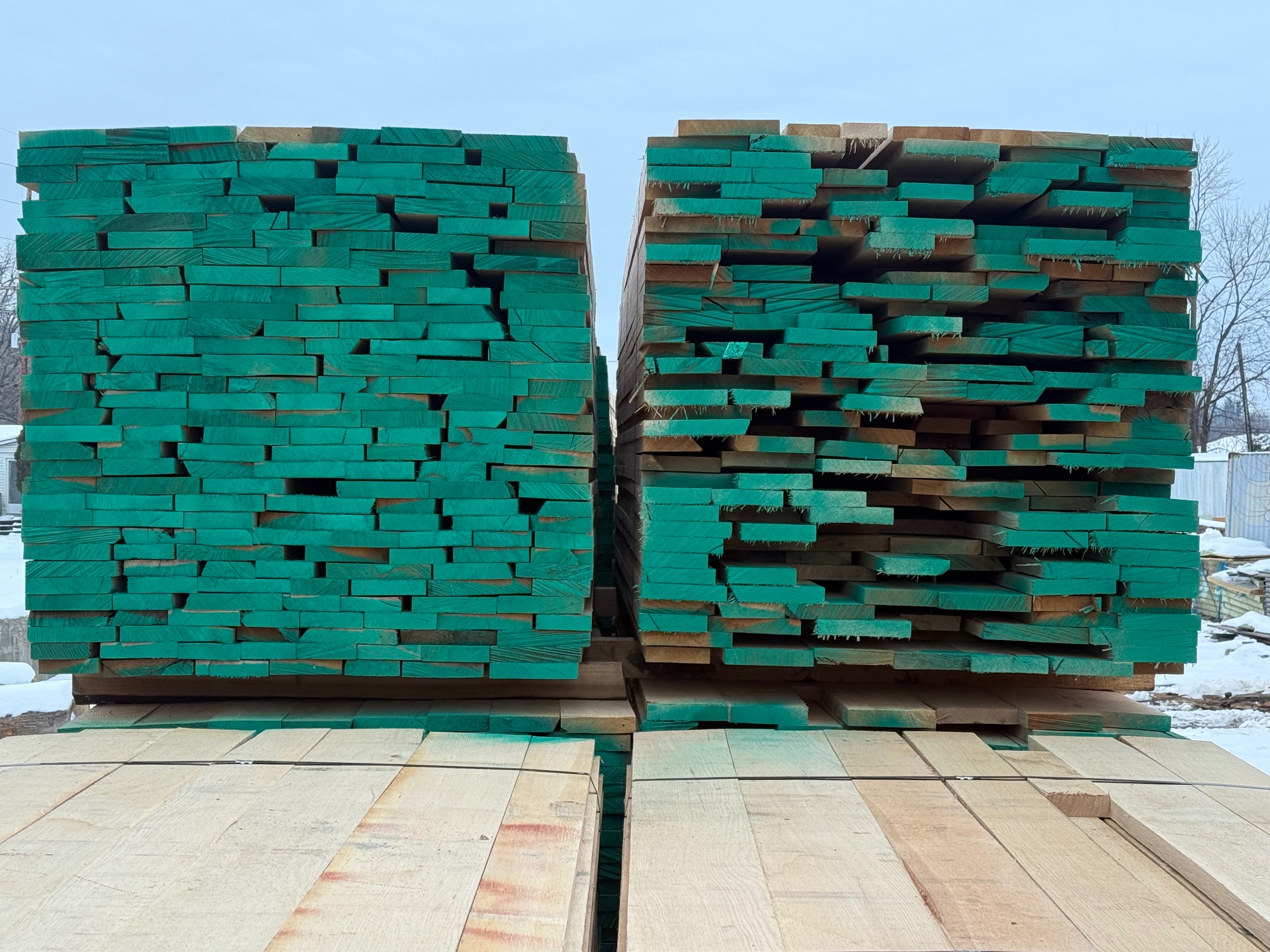 Stacked White Oak lumber at IWP sawmill
